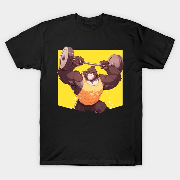 gorilla at gym T-Shirt by peterdoraki